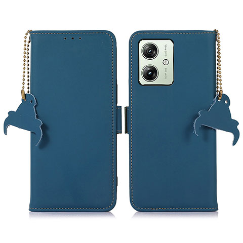 Funda de Cuero Cartera con Soporte Carcasa A11D para Motorola Moto G54 5G Azul