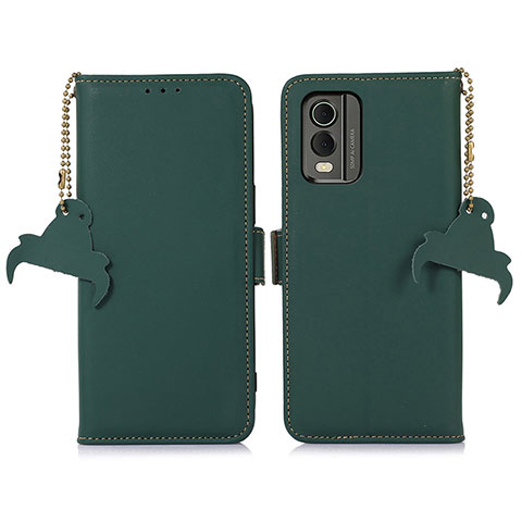 Funda de Cuero Cartera con Soporte Carcasa A11D para Nokia C210 Verde