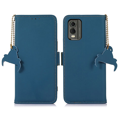 Funda de Cuero Cartera con Soporte Carcasa A11D para Nokia C32 Azul