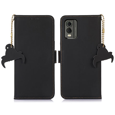 Funda de Cuero Cartera con Soporte Carcasa A11D para Nokia C32 Negro