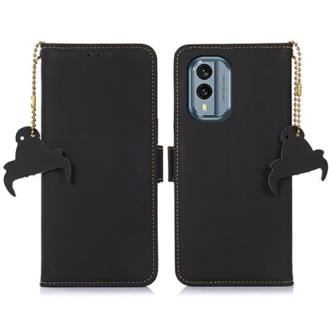 Funda de Cuero Cartera con Soporte Carcasa A11D para Nokia X30 5G Negro