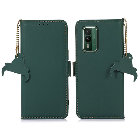 Funda de Cuero Cartera con Soporte Carcasa A11D para Nokia XR21 Verde