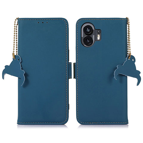 Funda de Cuero Cartera con Soporte Carcasa A11D para Nothing Phone 2 Azul