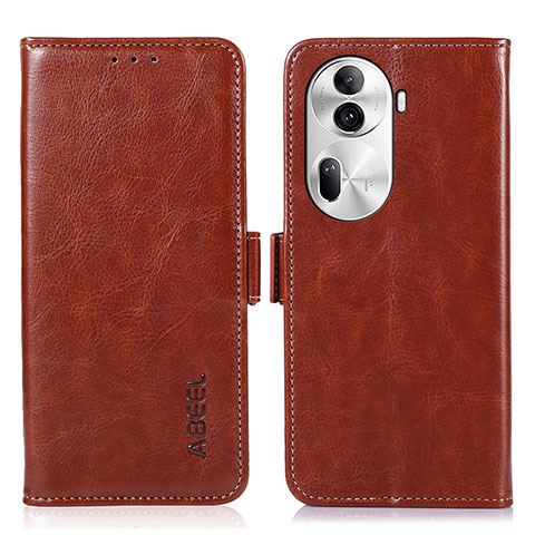 Funda de Cuero Cartera con Soporte Carcasa A11D para Oppo Reno11 Pro 5G Marron