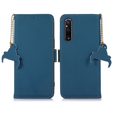 Funda de Cuero Cartera con Soporte Carcasa A11D para Sony Xperia 1 V Azul