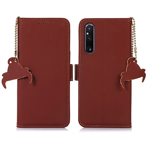 Funda de Cuero Cartera con Soporte Carcasa A11D para Sony Xperia 1 V Marron