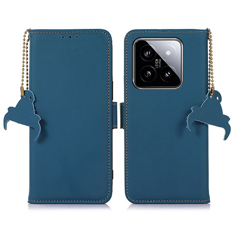 Funda de Cuero Cartera con Soporte Carcasa A11D para Xiaomi Mi 14 5G Azul