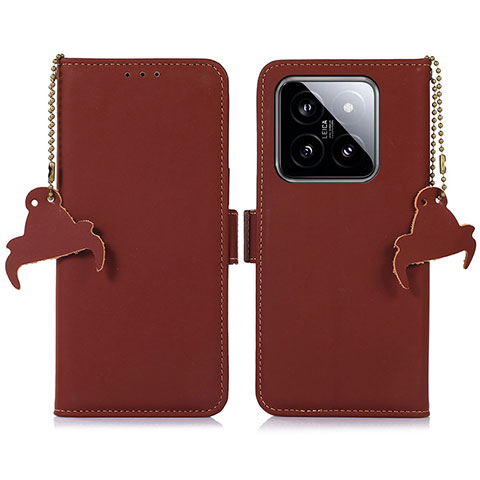 Funda de Cuero Cartera con Soporte Carcasa A11D para Xiaomi Mi 14 5G Marron