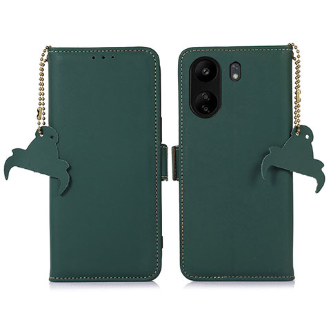 Funda de Cuero Cartera con Soporte Carcasa A11D para Xiaomi Redmi 13C Verde