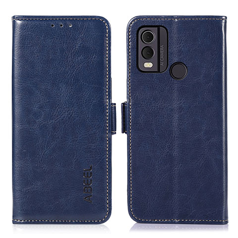 Funda de Cuero Cartera con Soporte Carcasa A12D para Nokia C22 Azul