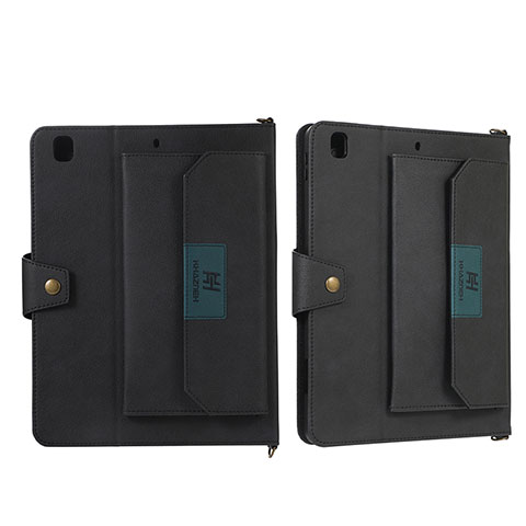 Funda de Cuero Cartera con Soporte Carcasa AD1 para Apple iPad 10.2 (2019) Negro