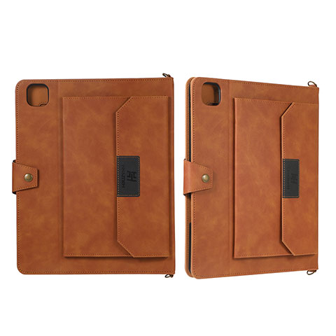 Funda de Cuero Cartera con Soporte Carcasa AD1 para Apple iPad Pro 11 (2020) Marron