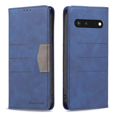 Funda de Cuero Cartera con Soporte Carcasa B01F para Google Pixel 7 5G Azul