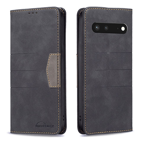 Funda de Cuero Cartera con Soporte Carcasa B01F para Google Pixel 7 5G Negro