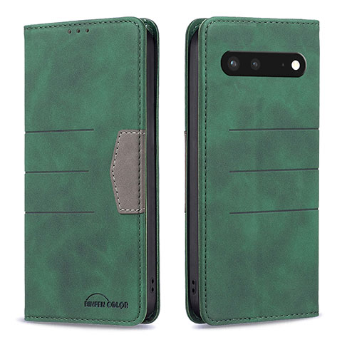 Funda de Cuero Cartera con Soporte Carcasa B01F para Google Pixel 7 5G Verde