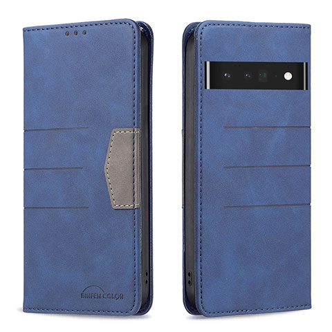 Funda de Cuero Cartera con Soporte Carcasa B01F para Google Pixel 7 Pro 5G Azul