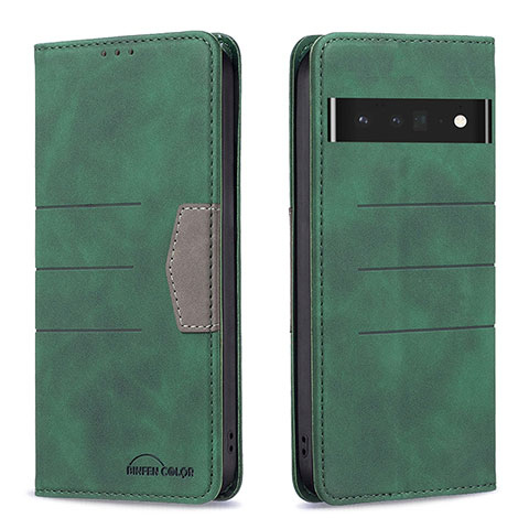 Funda de Cuero Cartera con Soporte Carcasa B01F para Google Pixel 7 Pro 5G Verde