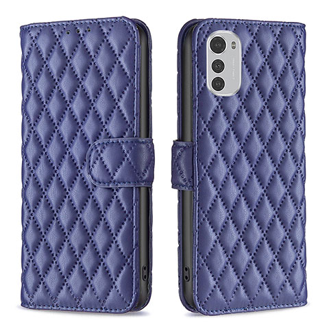 Funda de Cuero Cartera con Soporte Carcasa B01F para Motorola Moto E32s Azul