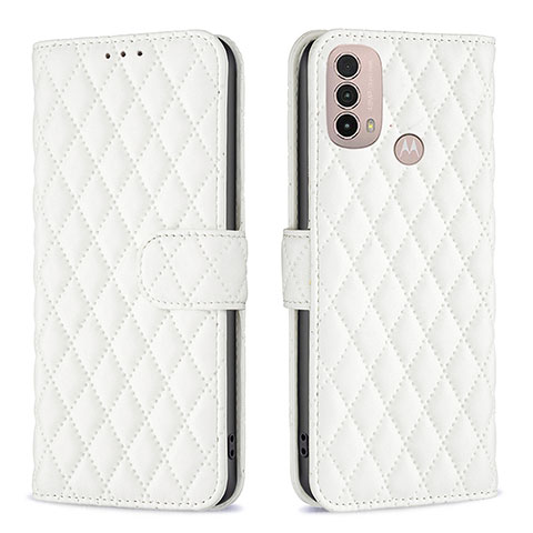 Funda de Cuero Cartera con Soporte Carcasa B01F para Motorola Moto E40 Blanco