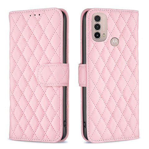 Funda de Cuero Cartera con Soporte Carcasa B01F para Motorola Moto E40 Rosa