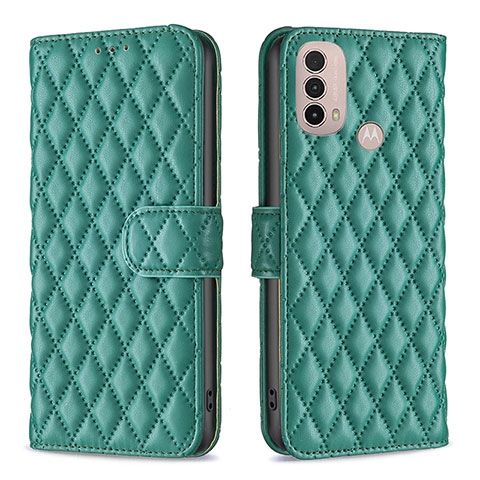 Funda de Cuero Cartera con Soporte Carcasa B01F para Motorola Moto E40 Verde