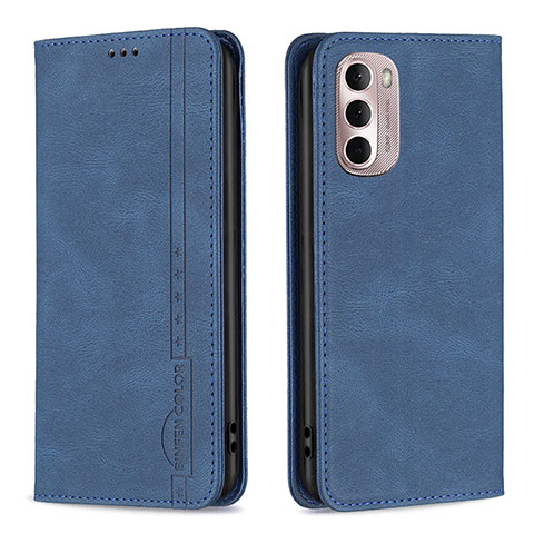 Funda de Cuero Cartera con Soporte Carcasa B01F para Motorola Moto G Stylus (2022) 4G Azul