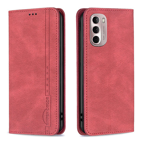 Funda de Cuero Cartera con Soporte Carcasa B01F para Motorola Moto G Stylus (2022) 4G Rojo