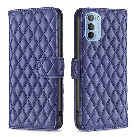 Funda de Cuero Cartera con Soporte Carcasa B01F para Motorola Moto G31 Azul