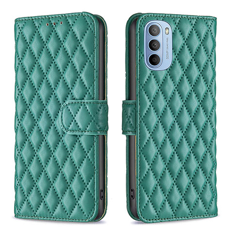 Funda de Cuero Cartera con Soporte Carcasa B01F para Motorola Moto G31 Verde