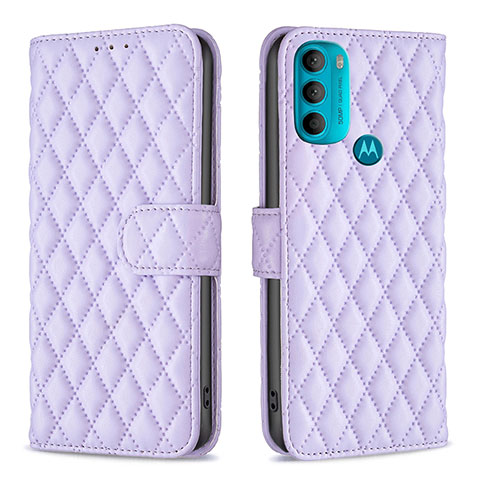 Funda de Cuero Cartera con Soporte Carcasa B01F para Motorola Moto G71 5G Morado