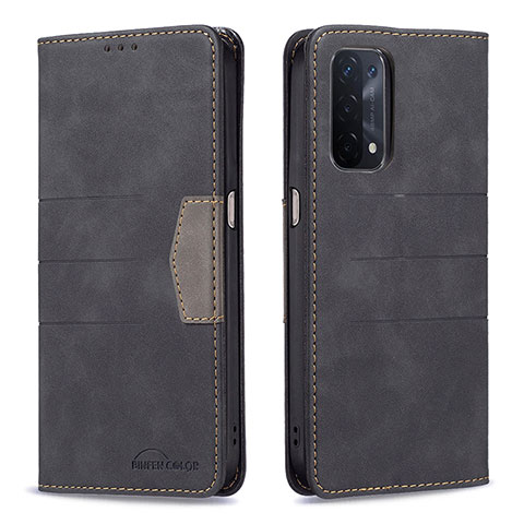 Funda de Cuero Cartera con Soporte Carcasa B01F para Oppo A93 5G Negro