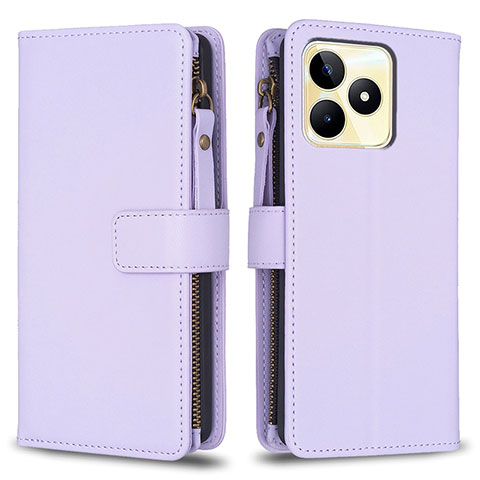 Funda de Cuero Cartera con Soporte Carcasa B01F para Realme C51 Purpura Claro