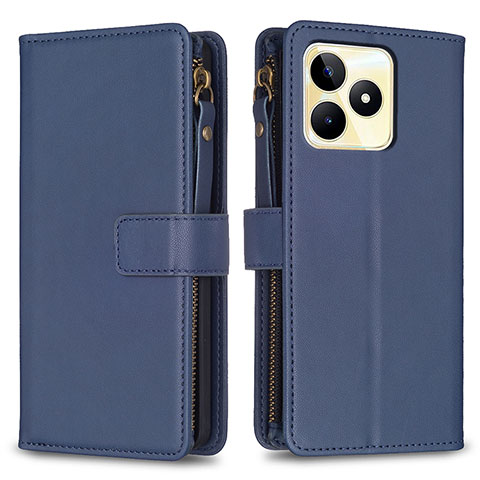 Funda de Cuero Cartera con Soporte Carcasa B01F para Realme C53 Azul