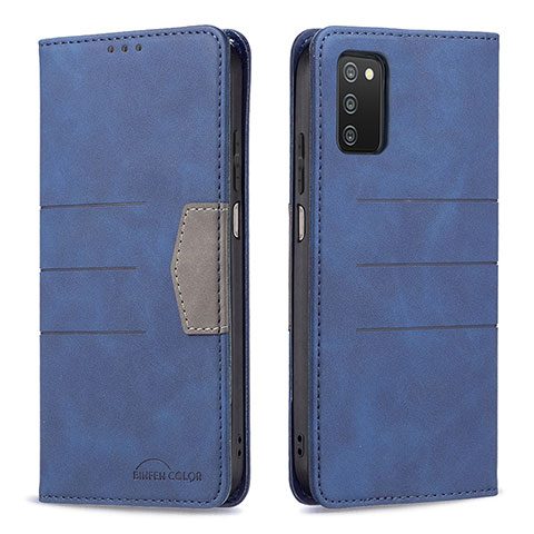 Funda de Cuero Cartera con Soporte Carcasa B01F para Samsung Galaxy A02s Azul