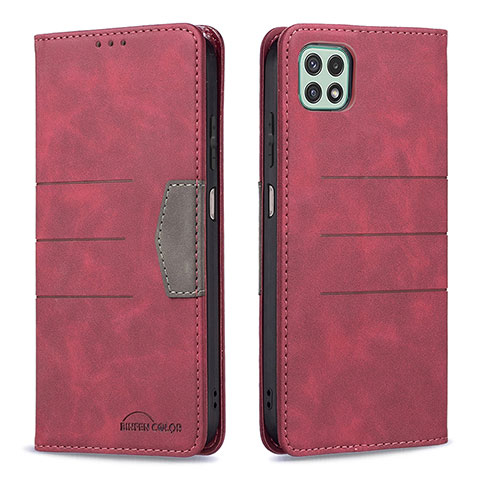 Funda de Cuero Cartera con Soporte Carcasa B01F para Samsung Galaxy A22s 5G Rojo