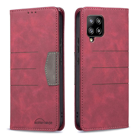 Funda de Cuero Cartera con Soporte Carcasa B01F para Samsung Galaxy A42 5G Rojo