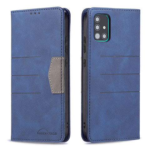 Funda de Cuero Cartera con Soporte Carcasa B01F para Samsung Galaxy A51 5G Azul