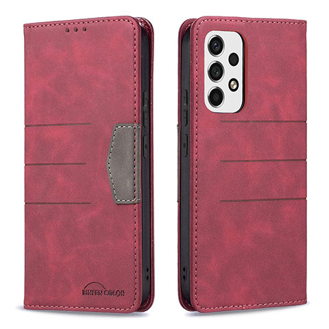 Funda de Cuero Cartera con Soporte Carcasa B01F para Samsung Galaxy A53 5G Rojo