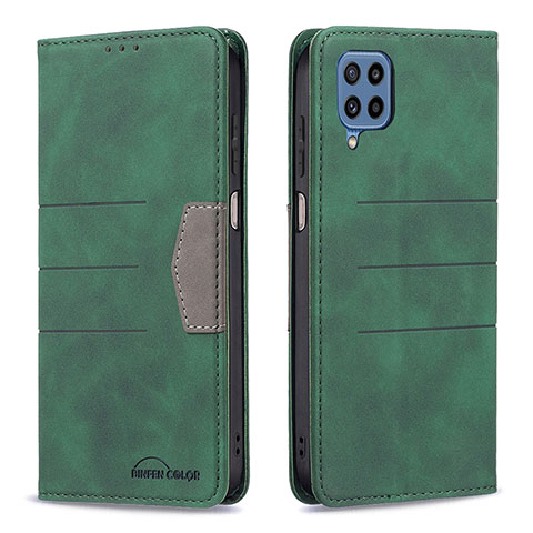 Funda de Cuero Cartera con Soporte Carcasa B01F para Samsung Galaxy M32 4G Verde