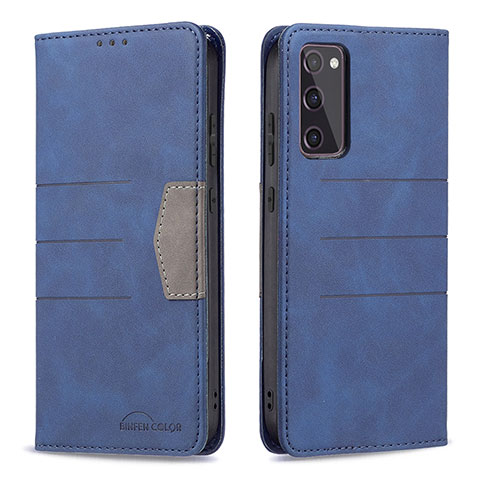 Funda de Cuero Cartera con Soporte Carcasa B01F para Samsung Galaxy S20 FE 5G Azul