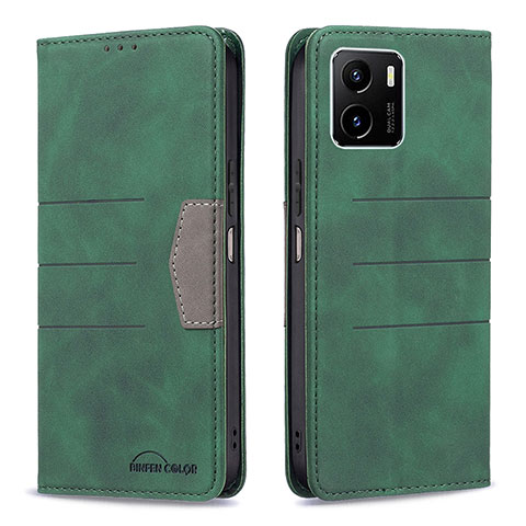 Funda de Cuero Cartera con Soporte Carcasa B01F para Vivo Y01A Verde