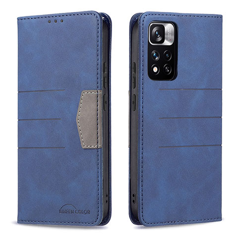 Funda de Cuero Cartera con Soporte Carcasa B01F para Xiaomi Mi 11i 5G (2022) Azul