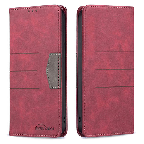 Funda de Cuero Cartera con Soporte Carcasa B01F para Xiaomi Mi 11i 5G Rojo