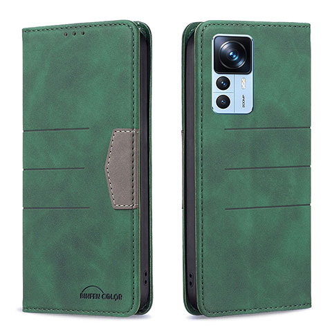 Funda de Cuero Cartera con Soporte Carcasa B01F para Xiaomi Mi 12T 5G Verde