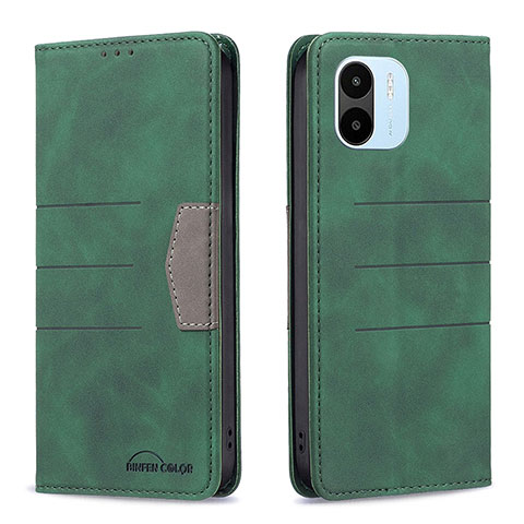 Funda de Cuero Cartera con Soporte Carcasa B01F para Xiaomi Poco C51 Verde