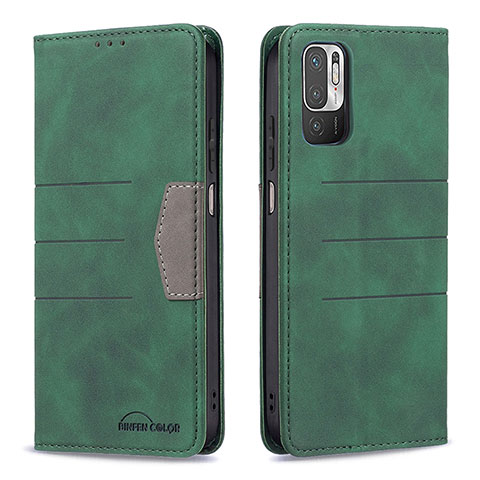 Funda de Cuero Cartera con Soporte Carcasa B01F para Xiaomi POCO M3 Pro 5G Verde