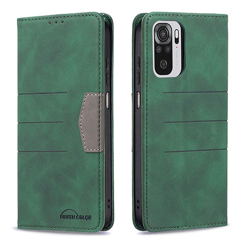 Funda de Cuero Cartera con Soporte Carcasa B01F para Xiaomi Poco M5S Verde