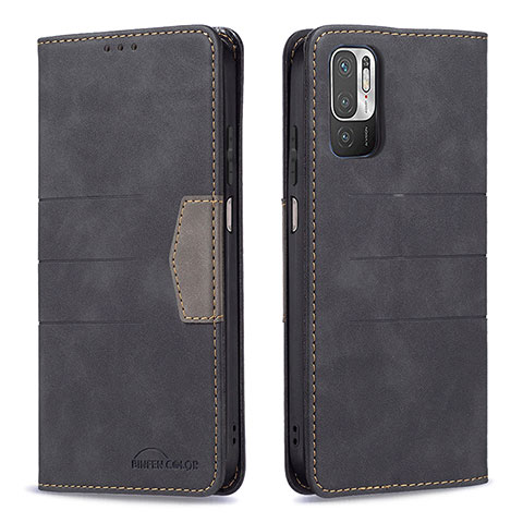 Funda de Cuero Cartera con Soporte Carcasa B01F para Xiaomi Redmi Note 11 SE 5G Negro