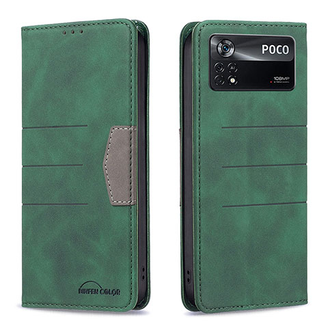 Funda de Cuero Cartera con Soporte Carcasa B01F para Xiaomi Redmi Note 11E Pro 5G Verde