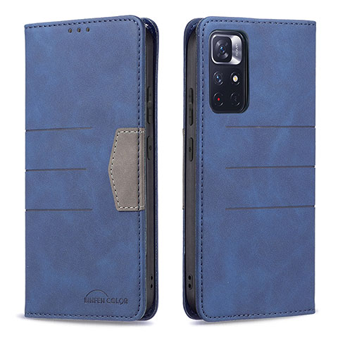 Funda de Cuero Cartera con Soporte Carcasa B01F para Xiaomi Redmi Note 11T 5G Azul